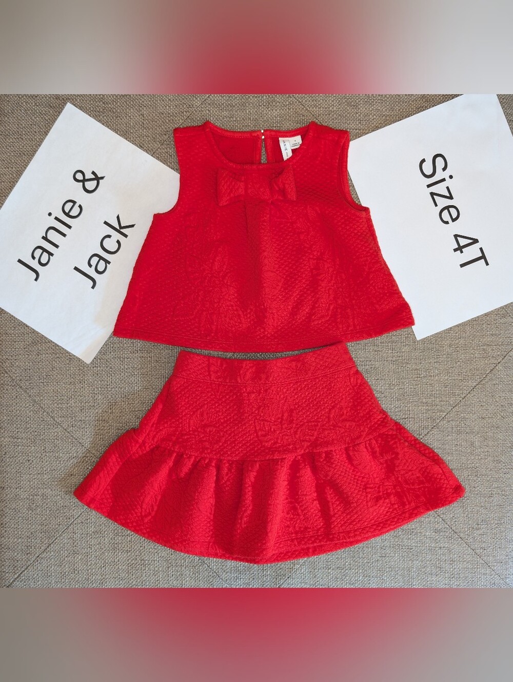 Janie & Jack Top And Skirt Set With Embroidery